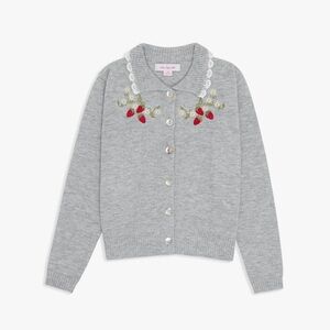 NWT Lisa Says Gah Callie Embroidered Cardigan Strawberry Vine Sweater XL/XXL